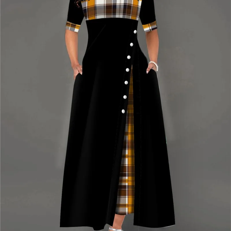 SUSOLA 4xl 5xl женские элегантные длинные клетчатые вечерние платья с принтом