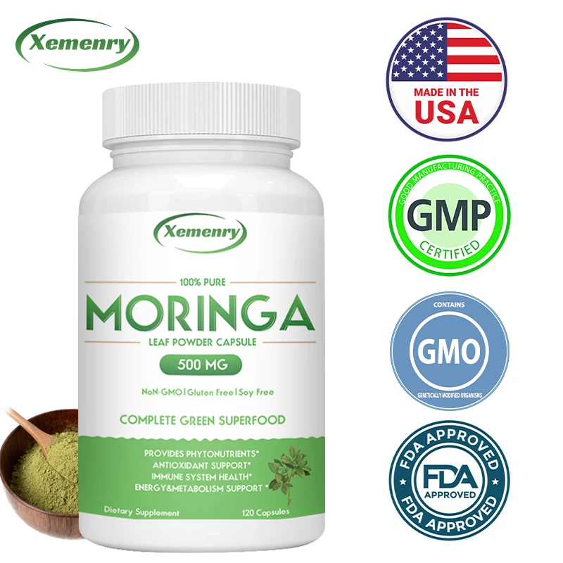 

Organic Moringa Capsules | Nutritious Vegan Green Superfood for Immune System, Energy, Metabolism and Lactation