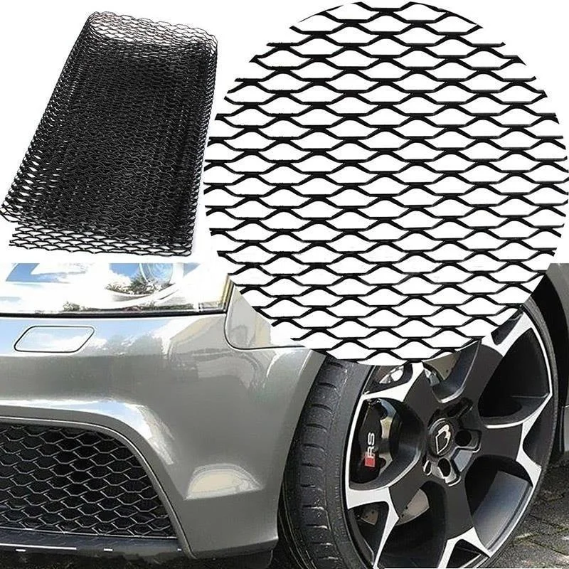 

100x33cm Black/Silver Universal Aluminum Alloy Car Front Bumper Mesh Grill Grille Cover Body Grille Net Car Body Styling Kits