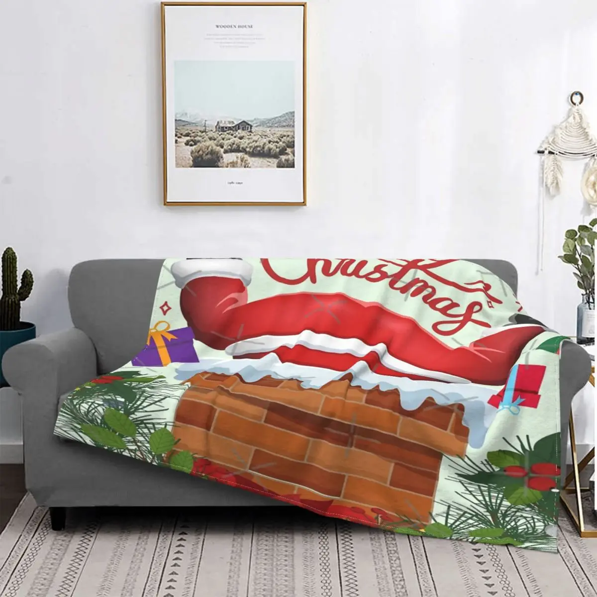 

Manta de chimenea atascada de Papá Noel, colcha de cama, alfombra a cuadros, colcha 150, Sudadera con capucha, mantas para camas