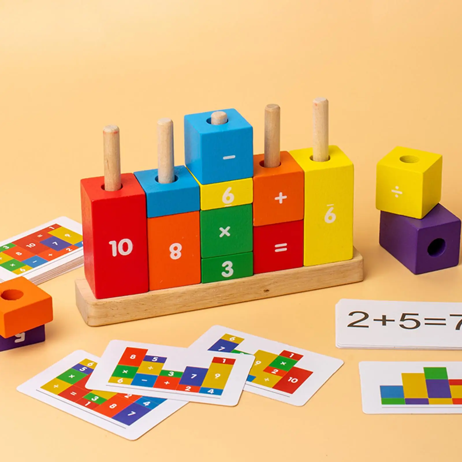 

Montessori Math Toys for Toddlers Learning Toy Matching Addition Subtraction