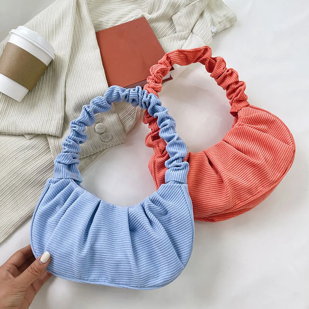 

Модная женская Вельветовая плиссированная сумка для подмышек, зимние сумки Хобо, роскошная дизайнерская женская сумка, Новая Элегантная же...