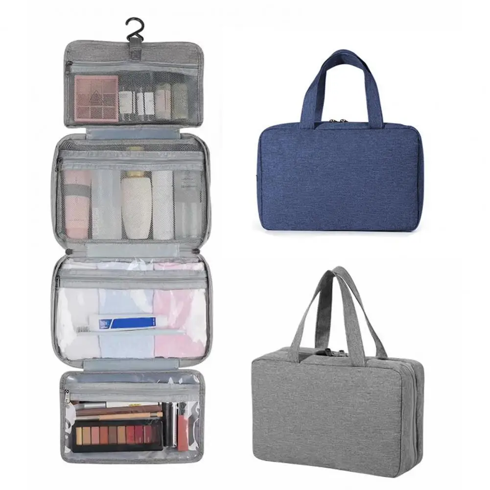 

Beauty Holder with Handle Waterproof Polyester Hanging Empty Cosmetic Container Pouch Travel Accessories