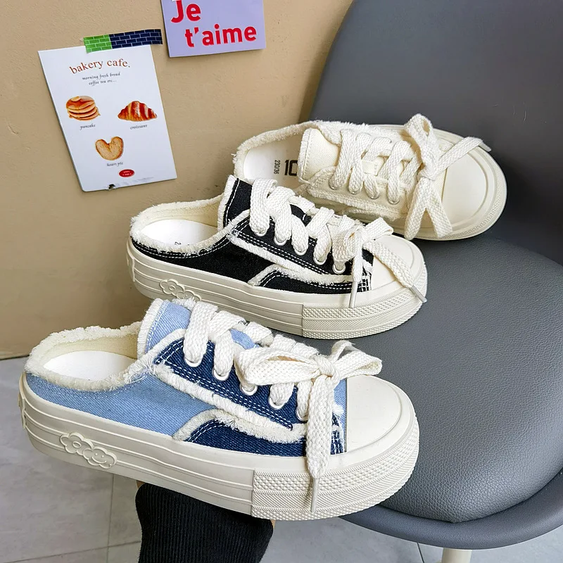 

Canvas Sneakers Women Trends 2023 New Novelties Casual Simple Slip-on Woman Shoes Breathable White Female Flats Comfort Z128