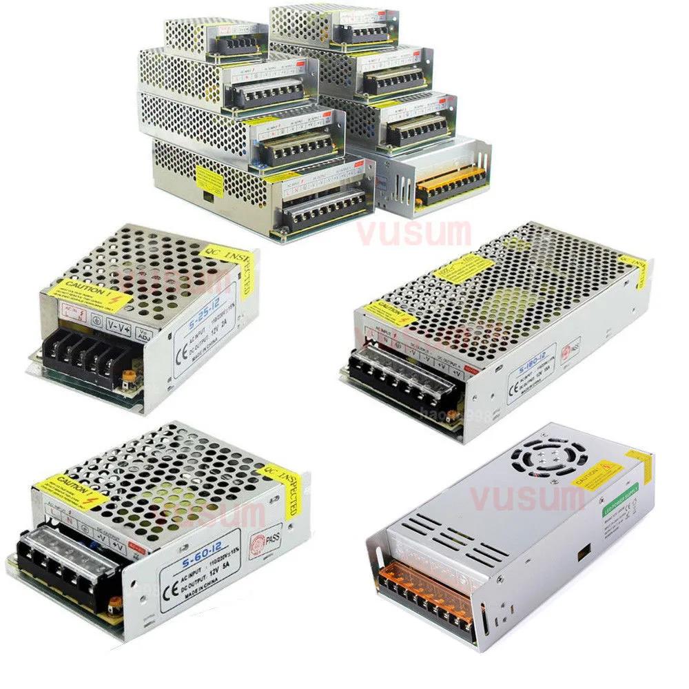 LED Driver 5V 12V 24V 36V 48V 1A  2A 5A 10A 20A 30A 60A LED Power Supply  AC85-265V Lighting Transformers For LED Power Lights