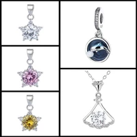 hot 925 silver independent creative exquisite skirt shining star zircon womens pendant without chain fashion jewelry