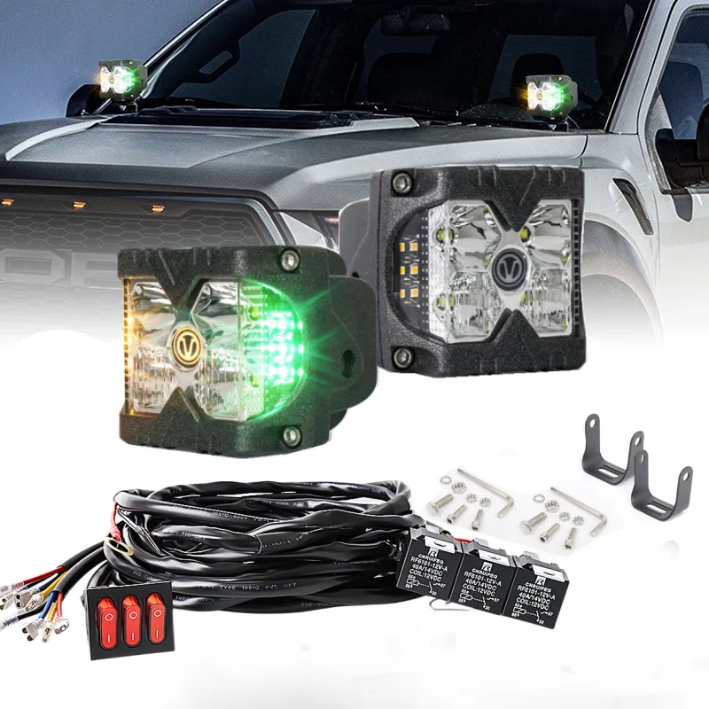 

MOVOTOR Side Shooter Pods с комплектом жгутов проводов, твердая и Стробоскопическая сторона, идеальное соответствие жгута проводов для внедорожников