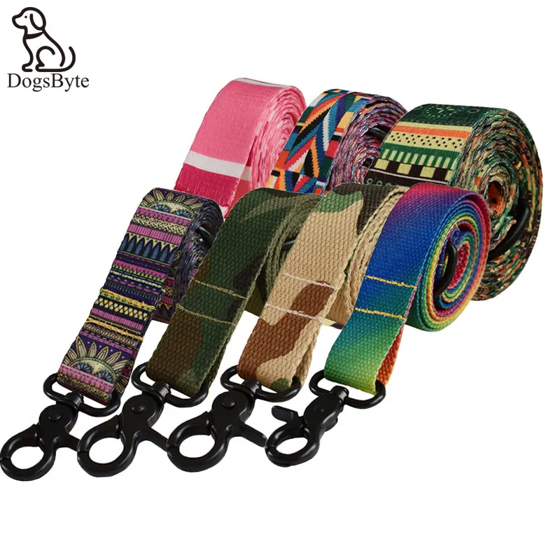 

NEW Printed High Quality Dog Lead Outdoor Walking Leisure Pet Leashes Metal Clip