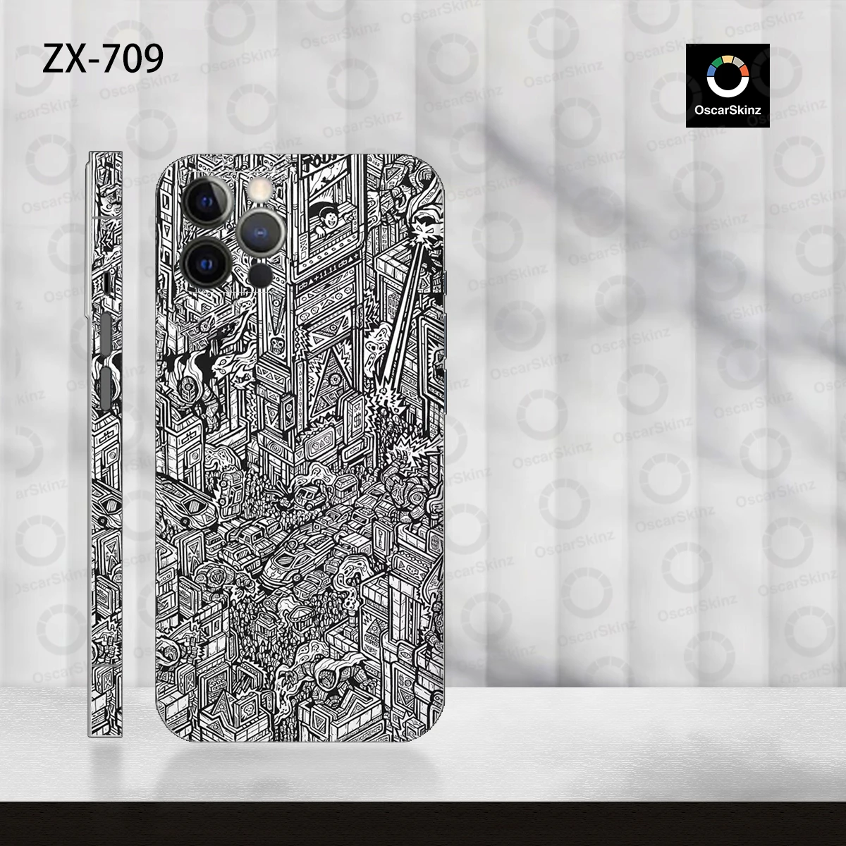Фото Обертка OscarSkinZ для iPhone 17 16 Pro Max, наклейка 15, 14 Plus, задняя пленка 13 12, мини-защитная наклейка, боковая рамка, задняя защита №2