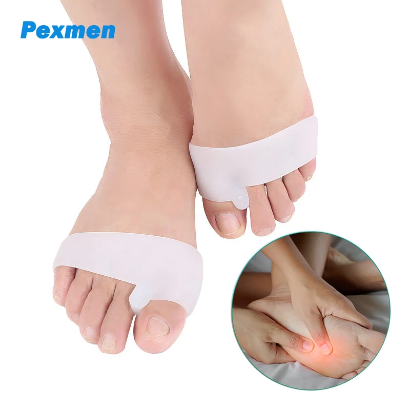 

Pexmen 2Pcs Gel Forefoot Pad Metatarsal Pads Ball of Foot Cushions Toe Separators for Reducing Forefoot Pain Callus Blisters