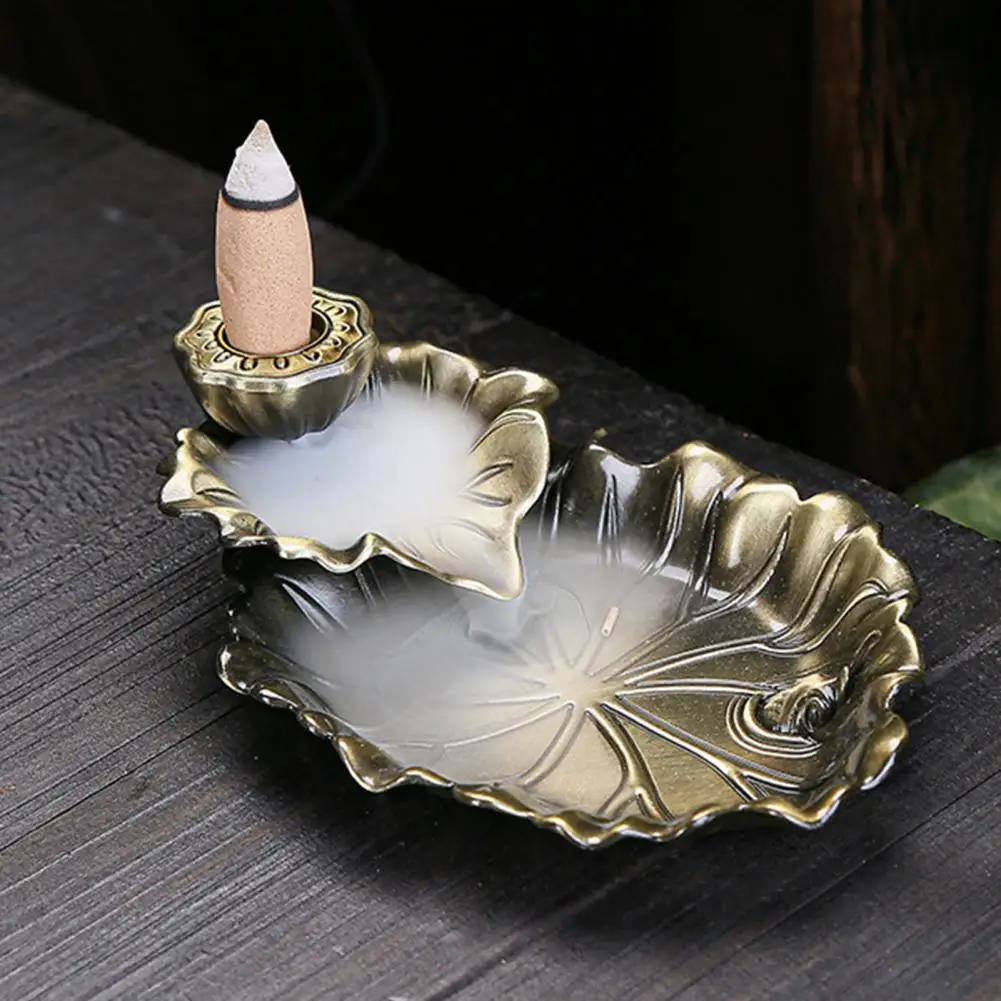 Курильница в виде листьев лотоса держатель для палочек ароматическая курильница