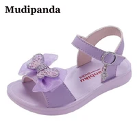 2022 summer kids girls beach sandals flat bow fashion children princess shoes soft sole baby toddler sandals kids casual shoes