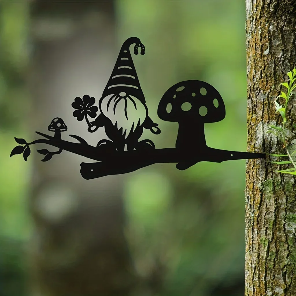 Металлический Гном Садовый Кол Украшение Прикосновение Магии На Ваш Двор