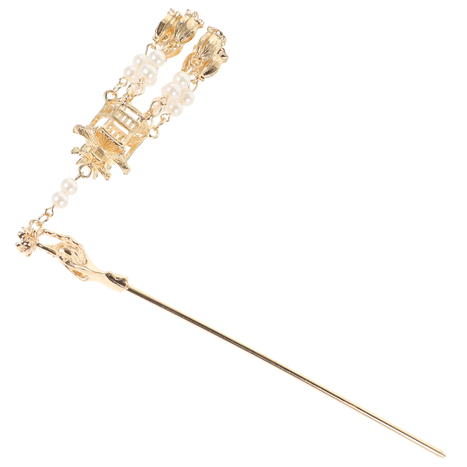 

Dangle Pearls Tassel Hair Stick Chinese Hair Stick Hair Bun Pin Hair Styling Tool