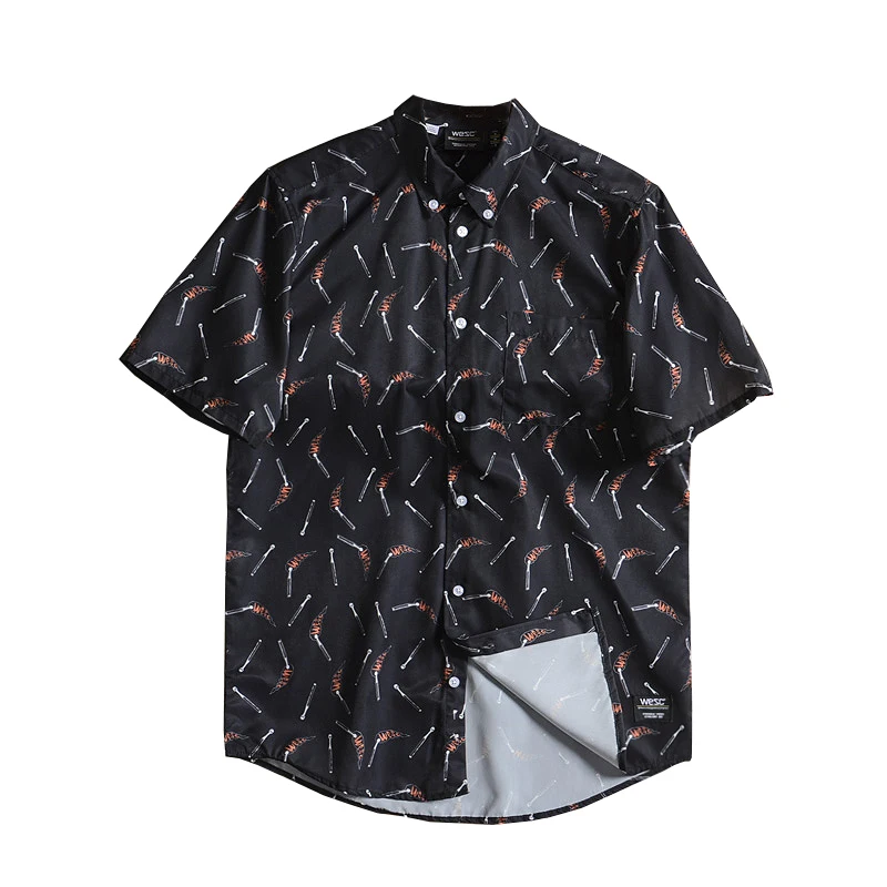 

Men Shirts Male Shirt Hawaiian Shirts Summer Print Short Sleeve Chemise Homme Button Down Beach Shirt Size S-XL
