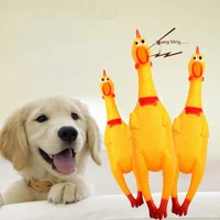 screaming chicken pets dog toys squeeze funny toy safety rubber for dogs molar flying chew squeaky sound rubber supplies