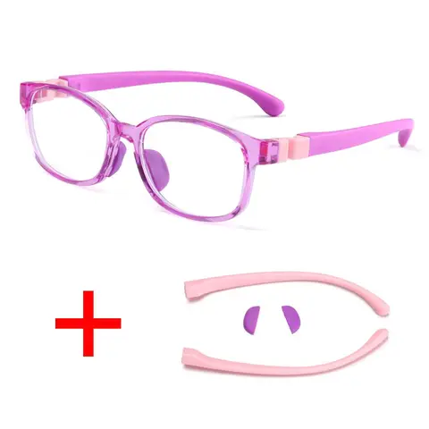 Детские силиконовые очки с защитой от синего света TR90 гибкие съемные плоские зеркальные нескользящие спортивные очки оправа для очков для девочек и мальчиков