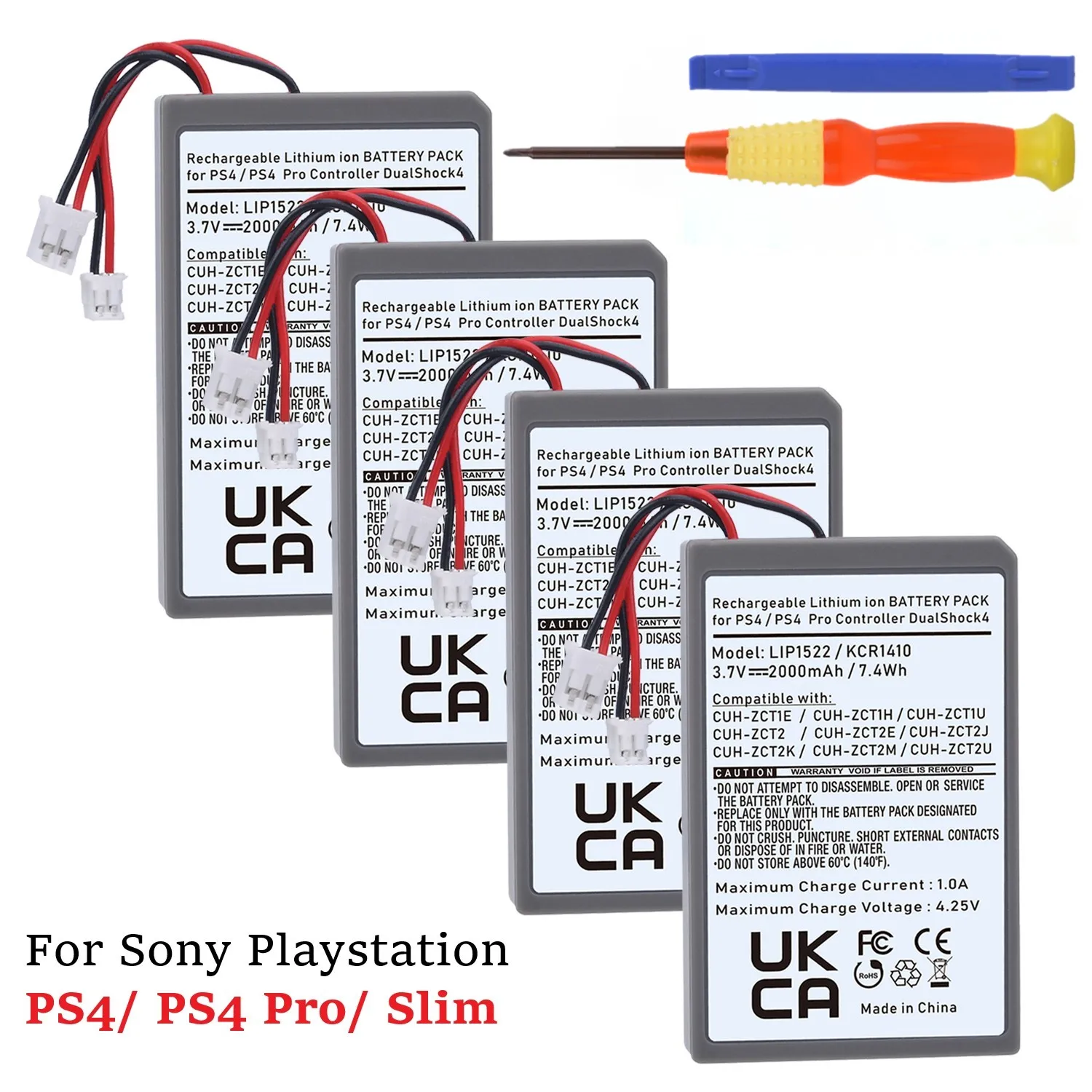 

LIP1522 KCR1410 Battery for Sony PS4 Pro PS4 slim DualShock 4 V1 V2 Wireless Controller CUH-ZCT1E CUH-ZCT2 CUH-ZCT1E, CUH-ZCT1U