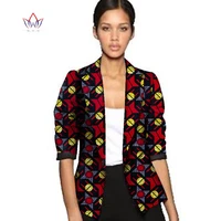 bintarealwax african wax jacket print clothes for women suit full sleeve notched plus size 6xl african cotton jacket coat wy056