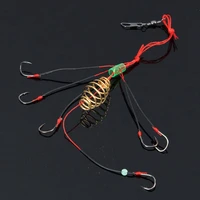 4pcslot explosion fishing hook 6 13 fishing lure bait trap feeder cage fishing hook with stainless steel springs