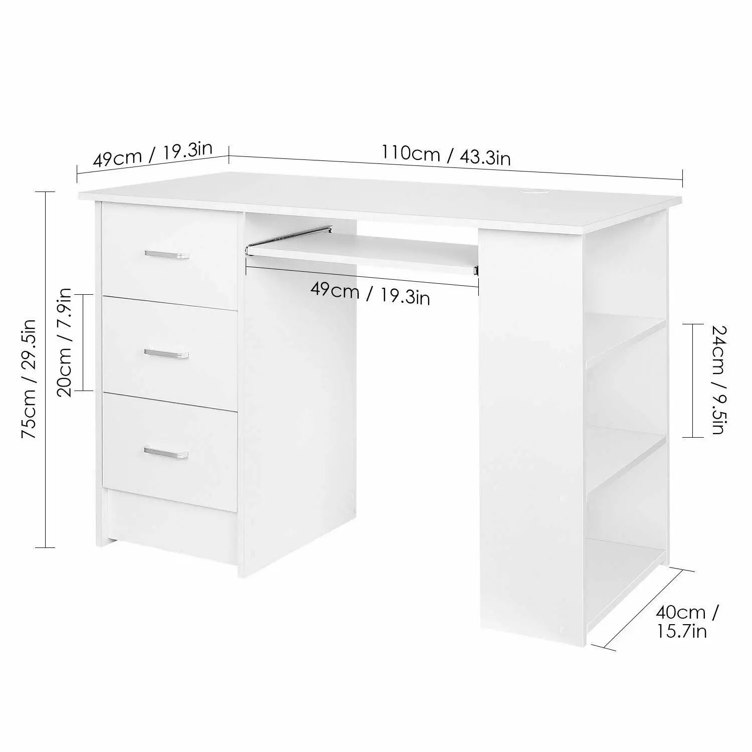 Homfa компьютерный стол для дома и офиса рабочая станция ПК ноутбука учебы с 3