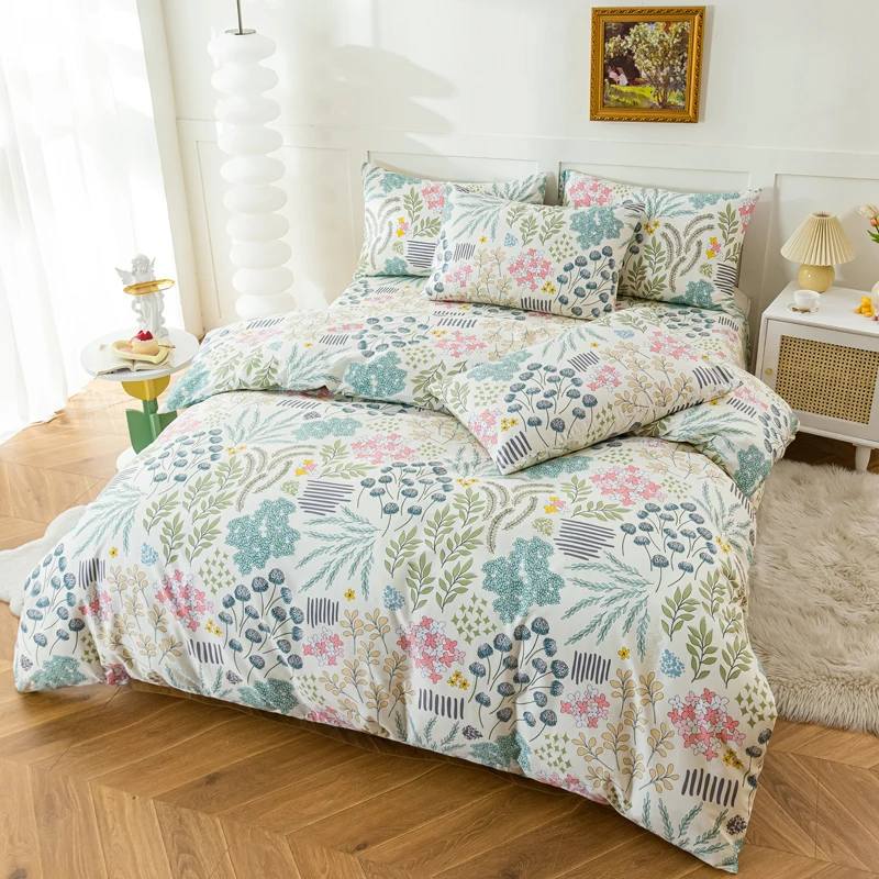 Комплект постельного белья из 100% хлопка с цветочным принтом