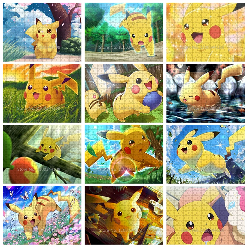 

Pokemon Pikachu Puzzle 300/500/1000 Pieces Jigsaw Puzzles Japanese Anime Cartoon Puzzles for Children's Educational Toys Gifts