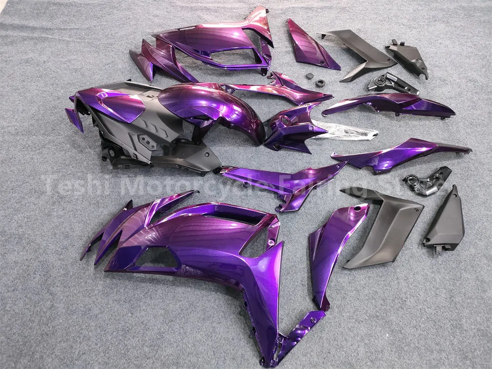 Фото Комплект обтекателя мотоцикла подходит для ZX650 ER6F 21 22 23 года Ninja 650 2020 2021 2022 2023 Обтекатель фиолетового корпуса мотоцикла Custom TS №2