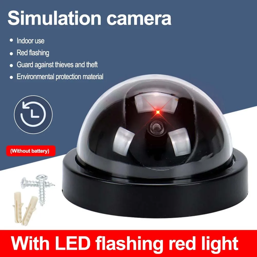 

Creative Black Dome CCTV Dummy Camera Flashing Led False Hemisphere Simulation Fake Camera Home Surveillance Security Webcam