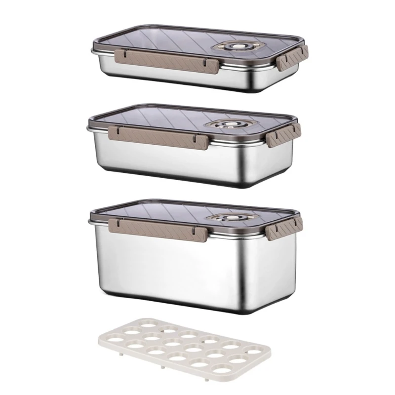 

Stainless Steel Sealed Food Grade Square Refrigerator Food Storage Box