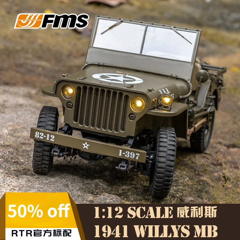 

FMS Car Model 1:12 Willys Remote Control Car Off-road Electric RC Climbing Car Simulation Model Ornaments Autos A Escala RC Car