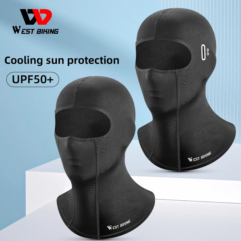 

WEST BIKING Summer Cooling Cycling Caps Moisture Wicking MTB Motorcycle Helmet Breathable Balaclava Anti-UV Full Face Mask