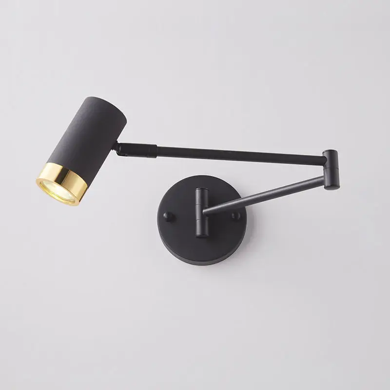 

Modern LED 350° Foldable Wall Lamp Living Room Study Bedroom Bedside Reading White Black Night Light Corridor Staircase Lighting