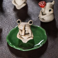 chinese tea pets frog purple clay zen ceramic figurine cute tea set decoration gongfu tea accessories
