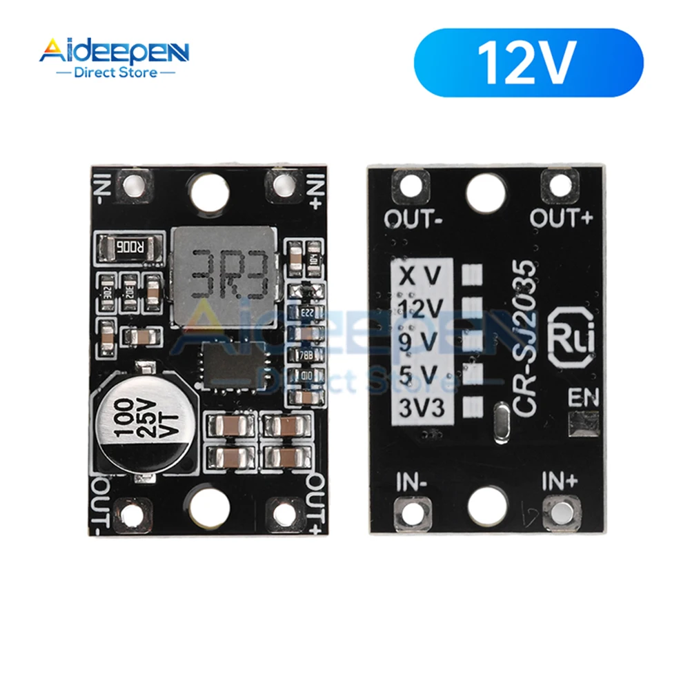

Повышающий понижающий преобразователь постоянного тока, автоматический повышающий понижающий модуль, 3–20 В до 3,3 В, 5 В, 12 В, 3,5 А, модуль управления питанием от литиевой батареи