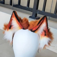 simulation animal ear red fox animal tail wolf ear lolita cat ear fox ear headband cosplay performance costume