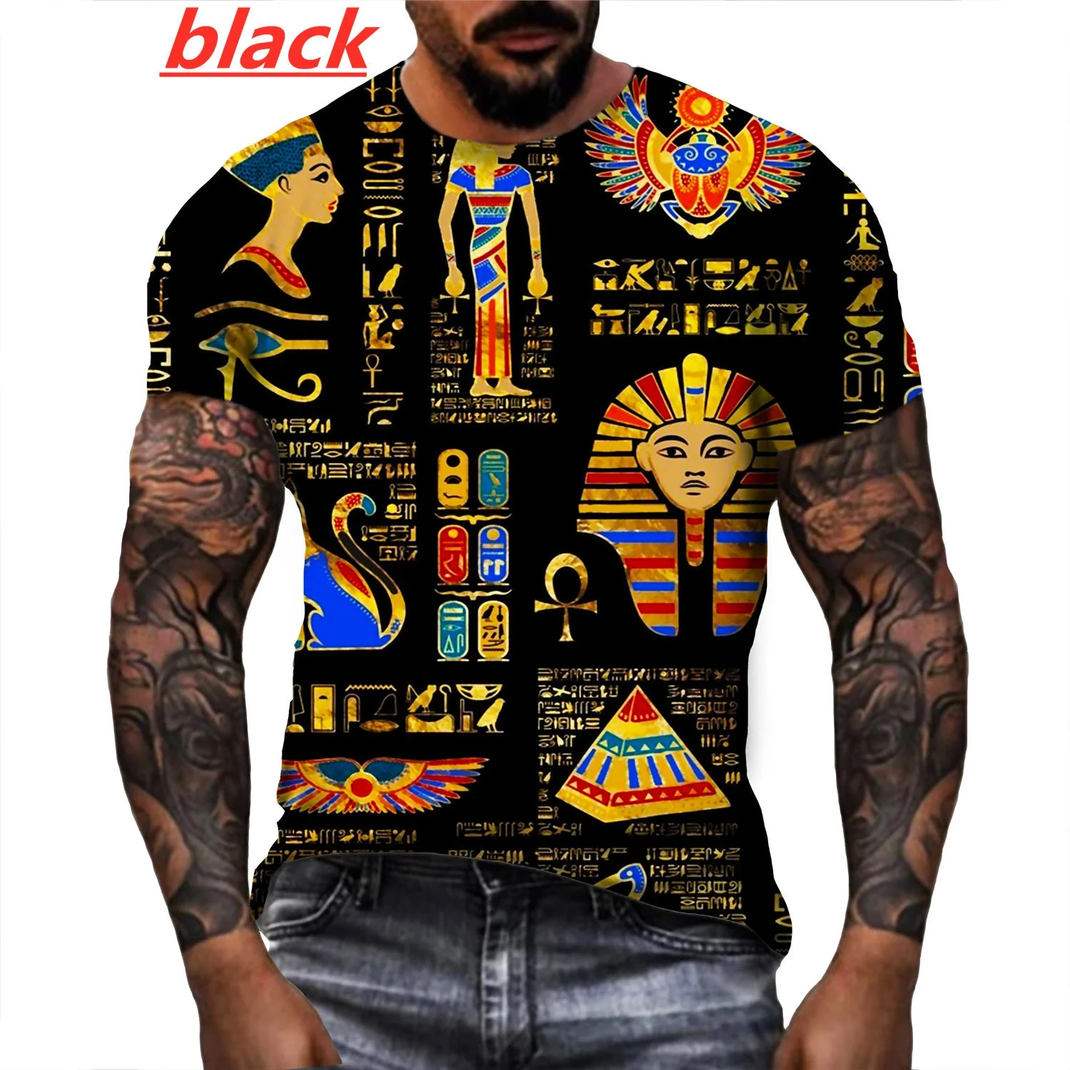 

Fashion Ancient Egyptian T Shirt God Egypt Pharaoh Anubis Symbol 3d Printed T-Shirts Funny Harajuku Culture Short Sleeve Tops