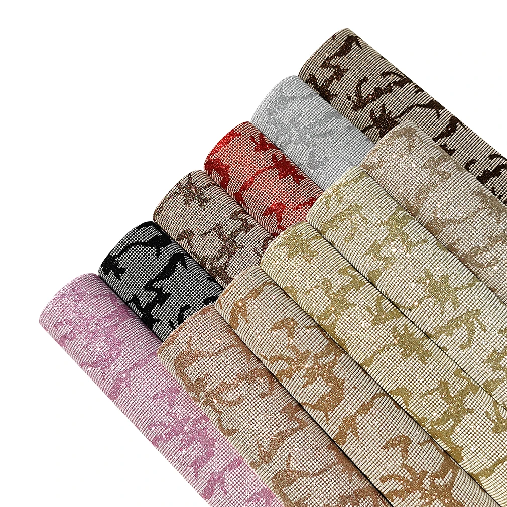 

Holographic Faux Leather Sheets Color Glitter Flower Printed PU for Phonecases Bows Keychains Shoes HandBags Earrings DIY Crafts