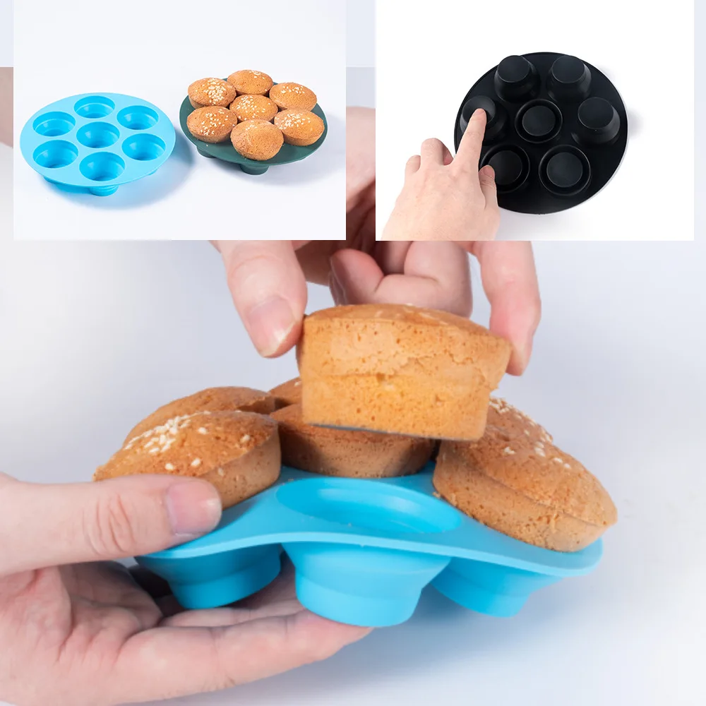 

Silicone Microwave Oven Baking Tray 7 Holes Airfryer Food Grade Silicone Mold Food Grade Silicone Silicone Pot Bakeware 7-hole