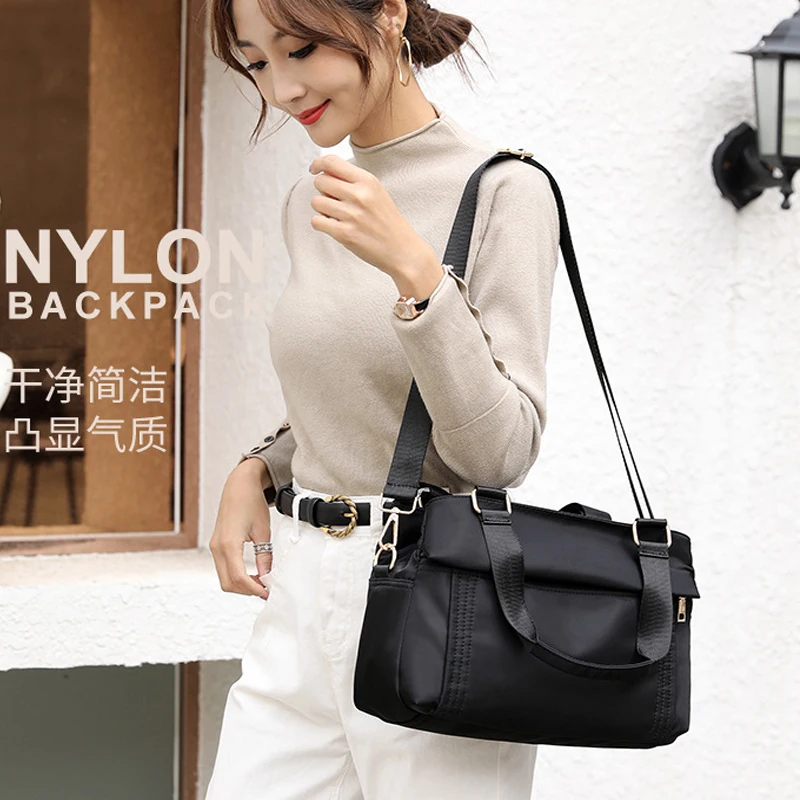 Women Handbags Nylon Travel Bag Casual 2023 New Totes Bags Quality Waterproof Shoulder Crossbody Bag Solid Color Business Bag