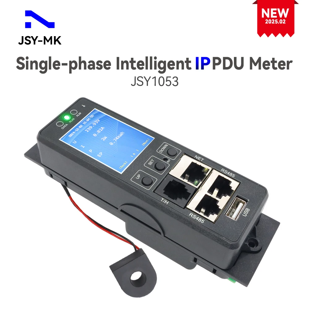 Фото JSY1053 Однофазный интеллектуальный IP-измеритель PDU с портами температуры и влажности 63A 220 В Ethernet RS485 №1