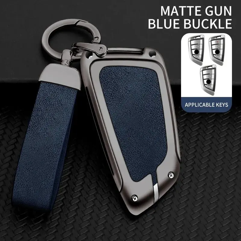 

Кожаный чехол для автомобильного ключа из цинкового сплава для BMW X5 X3 X1 X6 X7 1 3 5 6 7 серии G20 G30 G11 F15 F16 G01 G02 E39 E46 Чехол для автомобильного ключа