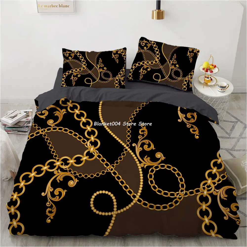 

Luxury 3D Bedding set Europe Queen King Double Duvet cover set Bed linen Comfortable Blanket/Quilt cover Bed Set Black gold