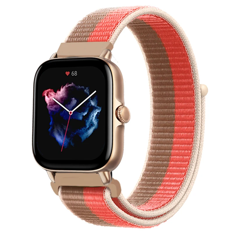 20mm 22mm watch band For Amazfit GTS/2/3/pro/2e/GTS2 Mini/GTR 42mm/47mm/GTR2/2e/stratos Nylon Loop Bracelet Amazfit bip strap
