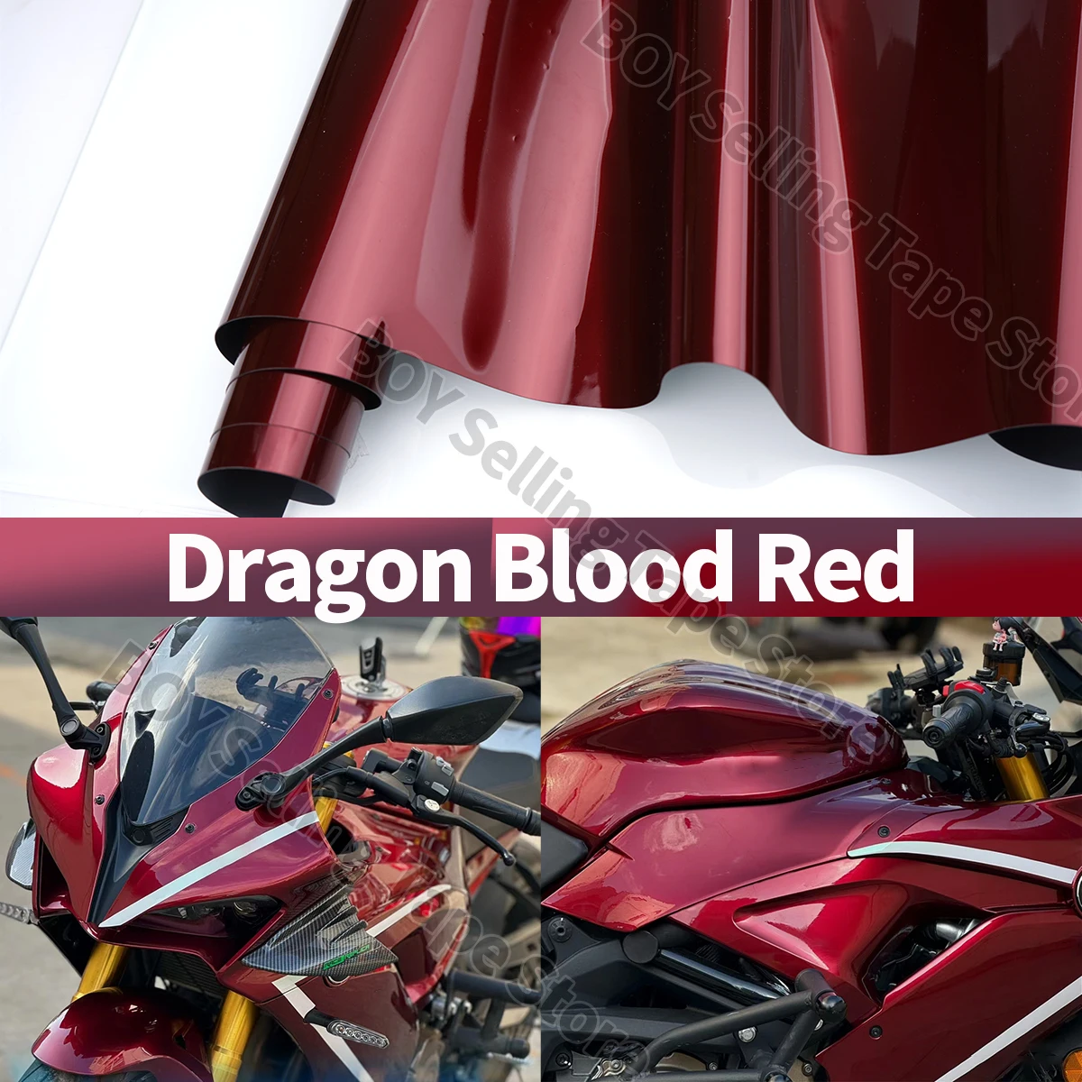 

Суперглянцевая металлическая пленка Dragon Blood, красная виниловая пленка, глянцевая красная виниловая пленка для автомобильной пленки для мотоцикла