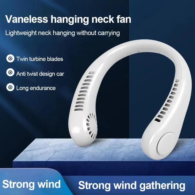 

Wearable Sports Fan Mute Neck Cooler Lazy Leafless Neckband Fans Ventilation System Portable Hanging Neck Fan Bladeless Mini