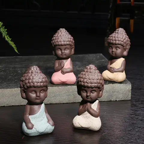 Керамическая статуя Будды, маленькие украшения, чайный питомец, Индия, Йога, мандала, скульптуры, искусственный цветочный горшок, Декор