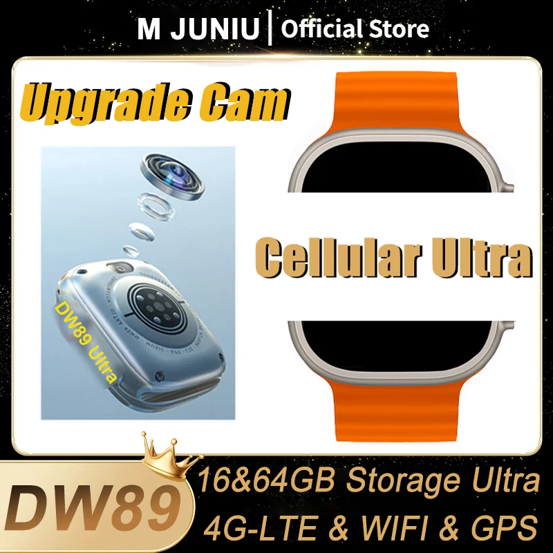 

DW89 Smart Watch 2.05inch Screen 16G/64G Storage SIM Card 4G Network Google Play WIFI IP67 GPS Map Camera Android Smartwatch Men