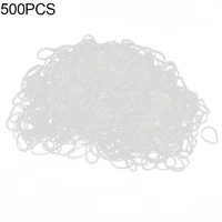 500pcs disposable clear rubber band elastic hair ring bind tie ponytail holder