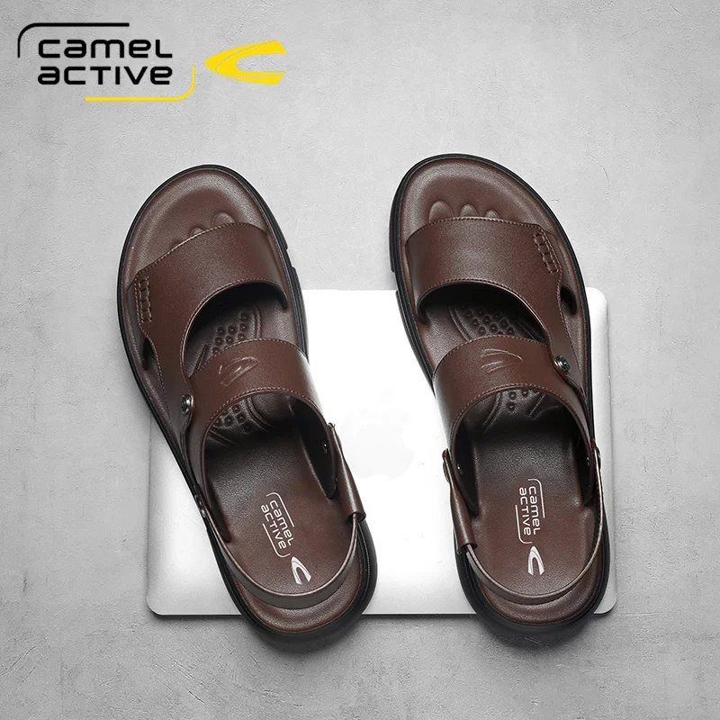 Мужские сандалии на плоской подошве Camel Active коричневые повседневные пляжные из